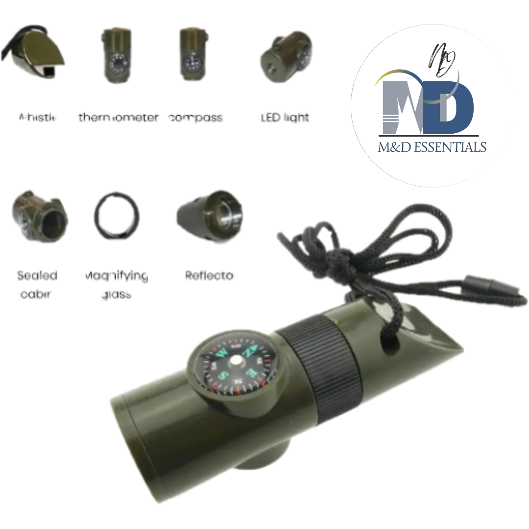 Silbato 7 funciones Multiherramienta de Supervivencia 7 en 1