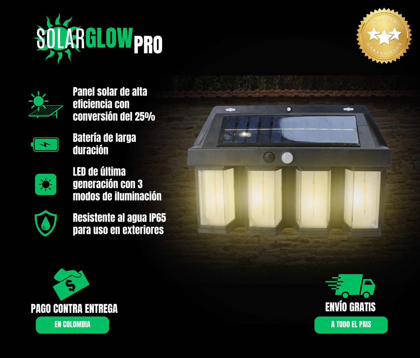Linterna Para Camping Carga Solar Y Usb