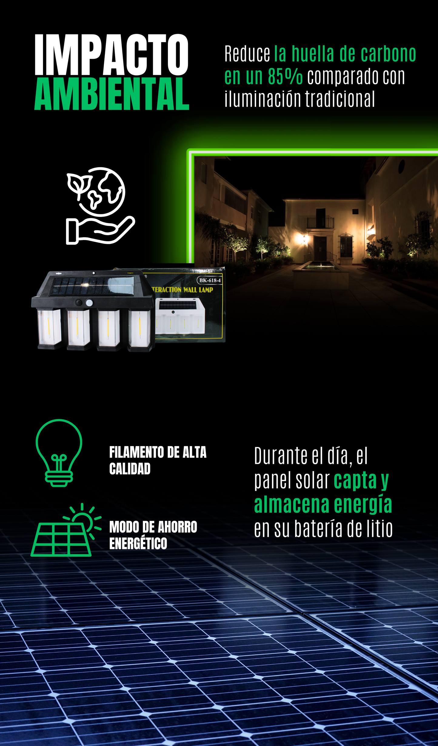 Linterna Para Camping Carga Solar Y Usb